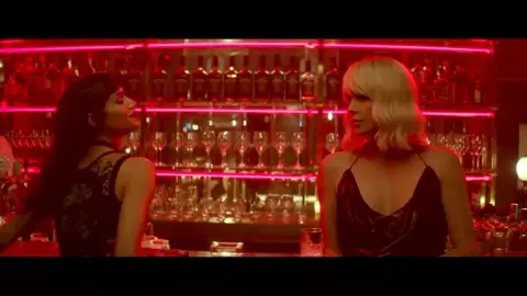 Sofia Boutella and Charlize Theron in lesbian sex scene from Atomic Blonde (2017)