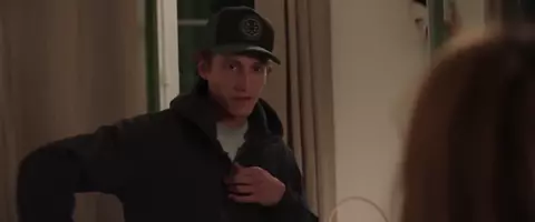 Tempting actress watches handsome young man getting naked and throws herself at him