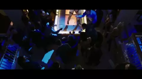 Explicit scene in the striptease club from comedy film The Internship with pole-dances