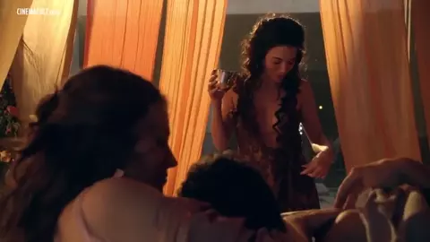 Lucy Lawless and Jaime Murray and other actresses in threesome sex movie compilation