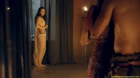 Charmer gifts virgin Gwendoline Taylor to warrior but he refuses in TV series Spartacus