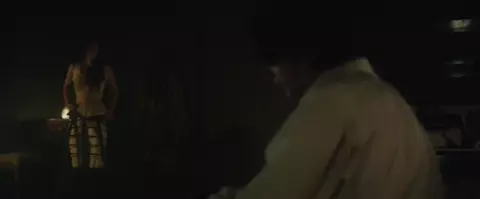 In Secret scene where man with long hair makes it with Elizabeth Olsen and she cums (2013)