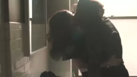 Olivia Wilde can't resist excited guy who takes her to bathroom and bonks in Vinyl