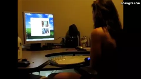 Naked on Stage Guy Watches his Girlfriend Perform on Cam